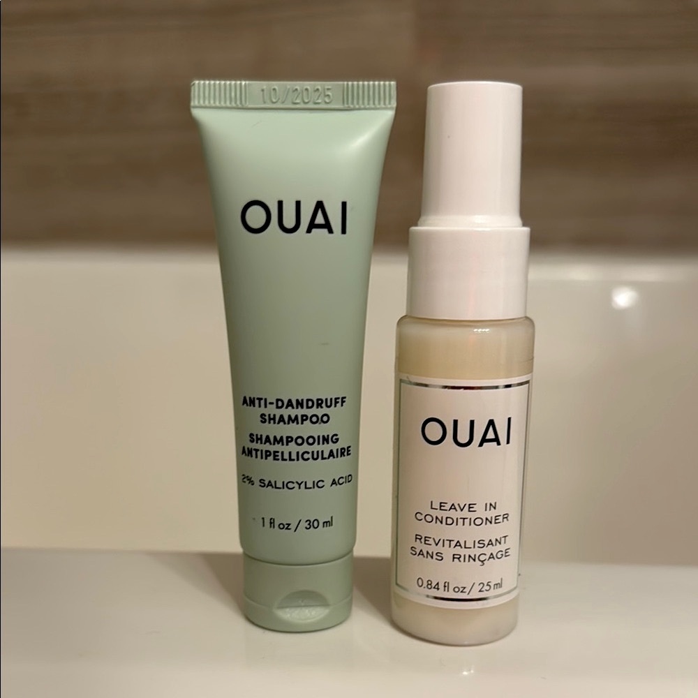 OUAI Anti-Dandruff Shampoo and Leave-In Conditioner Travel Set
